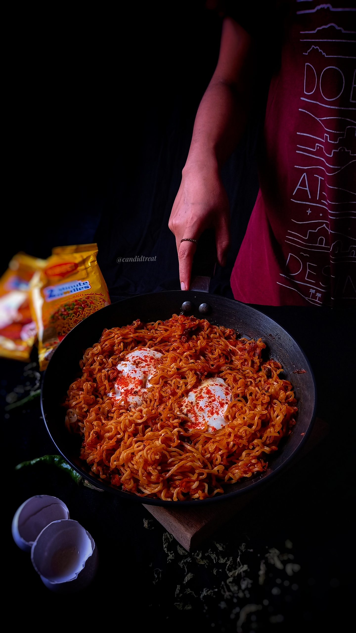 Spicy, Dry Maggi Masala Recipe With Eggs Candid Treat