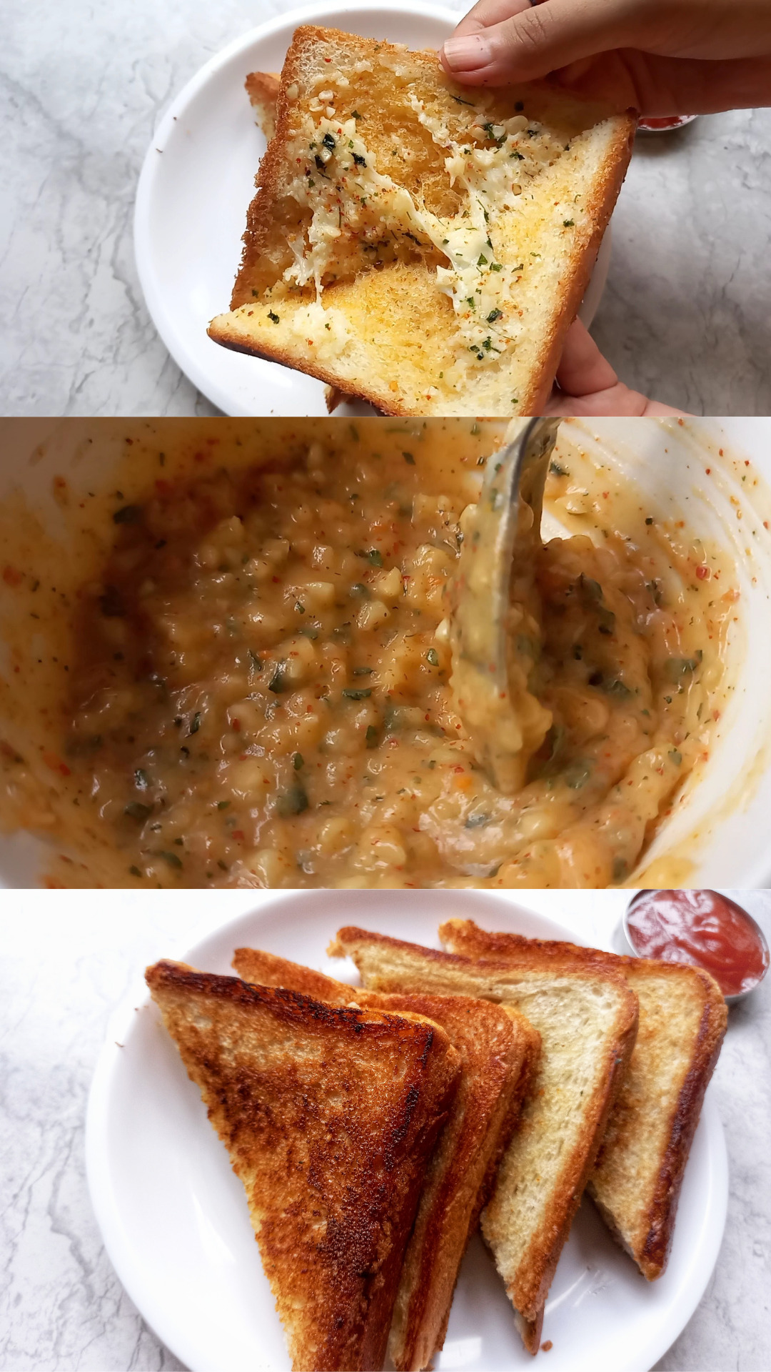 Garlic Bread Sandwich Easy Snack Recipe Candid Treat