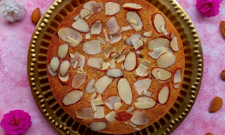 Eggless Almond Cake Recipe - Candid Treat