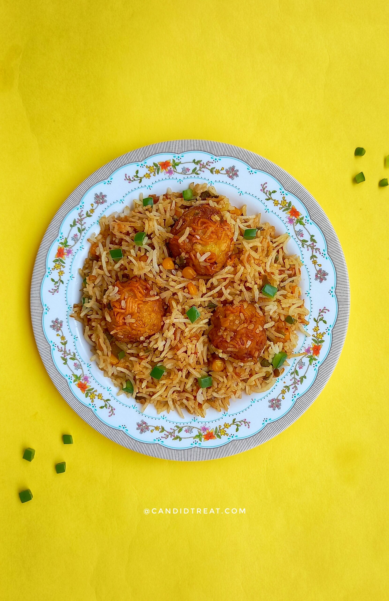 Veg Fried Rice with Maggie Balls | Lunch Recipe - Candid Treat