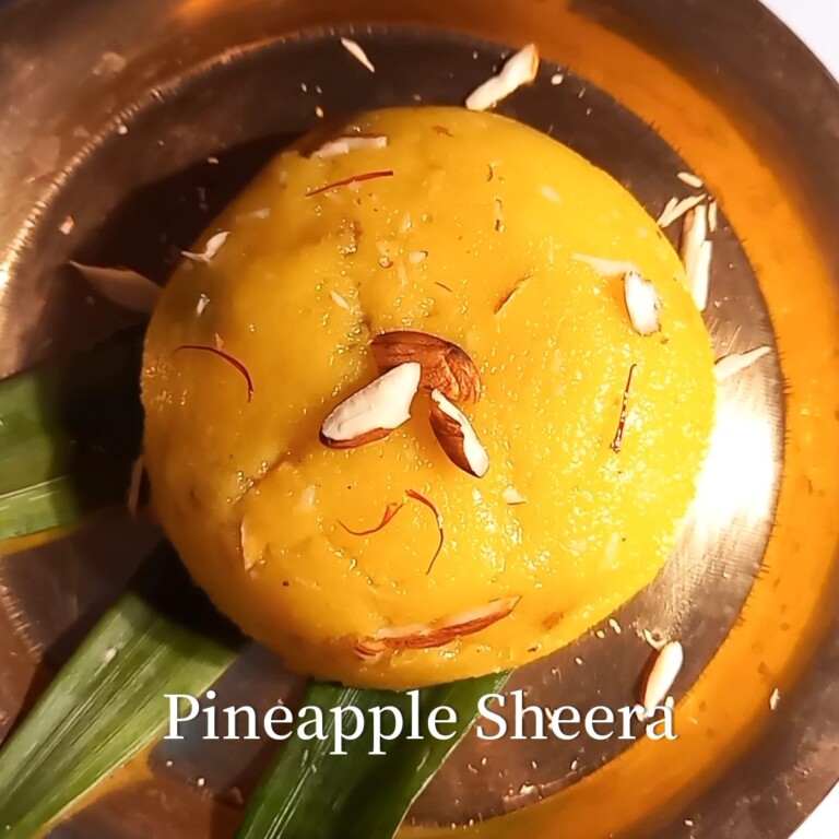 Pineapple Rava Kesari Pineapple Sheera Suji halwa Candid Treat